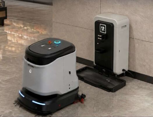 Handelsroboter-Bodenreiniger mit Abflusswasser der Basisstation