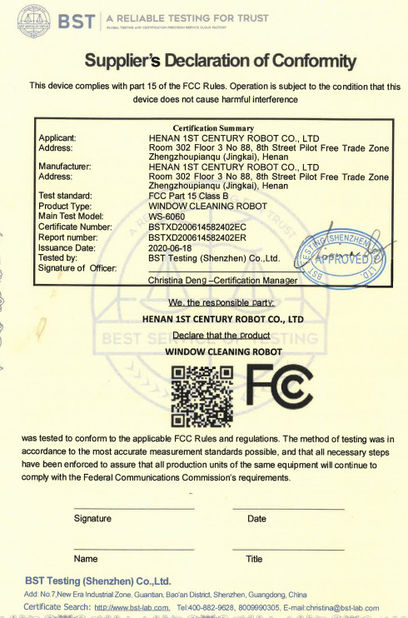 China Shenzhen Globabot Facotry zertifizierungen